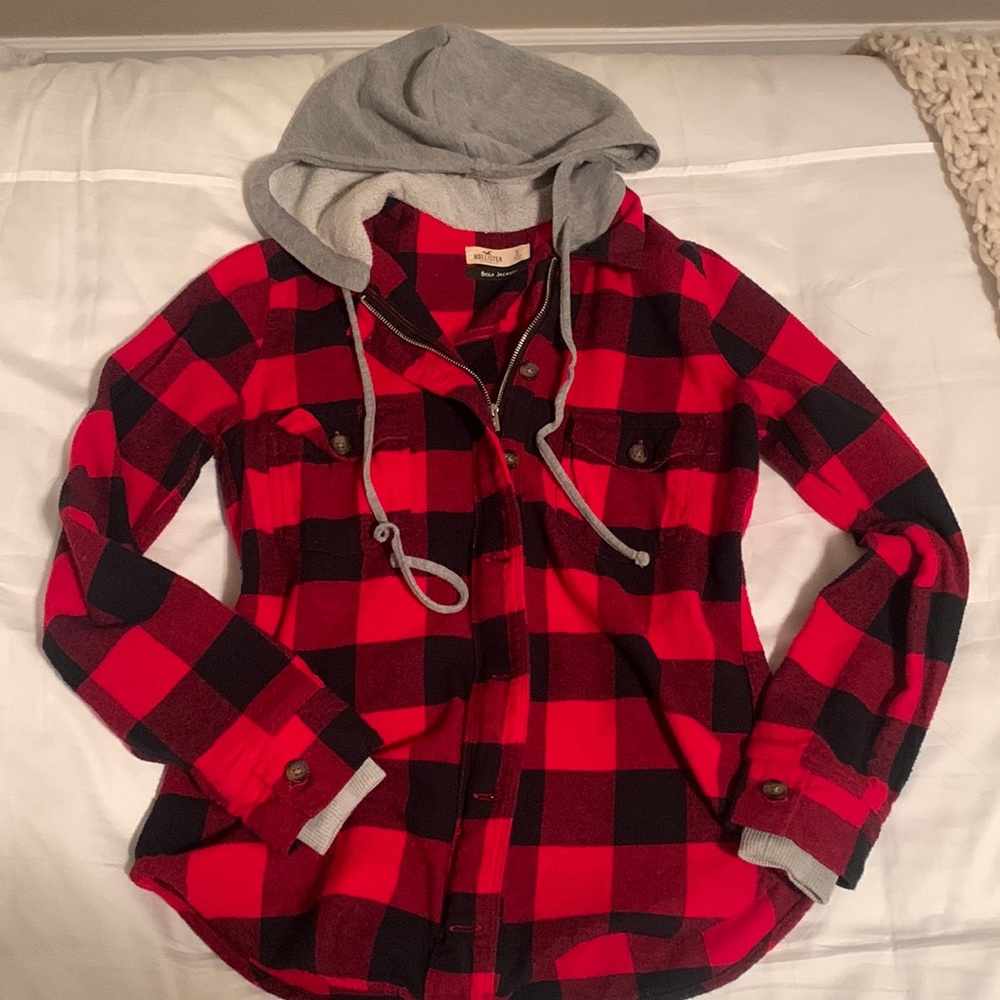 Hollister flannel and sweatshirt jacket